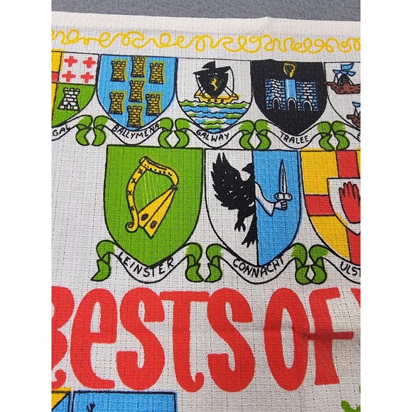 Crests of Ireland Souvenir Tea Towel Map Irish Kitchen Dish Cloth Wall Decor - Picture 6 of 11